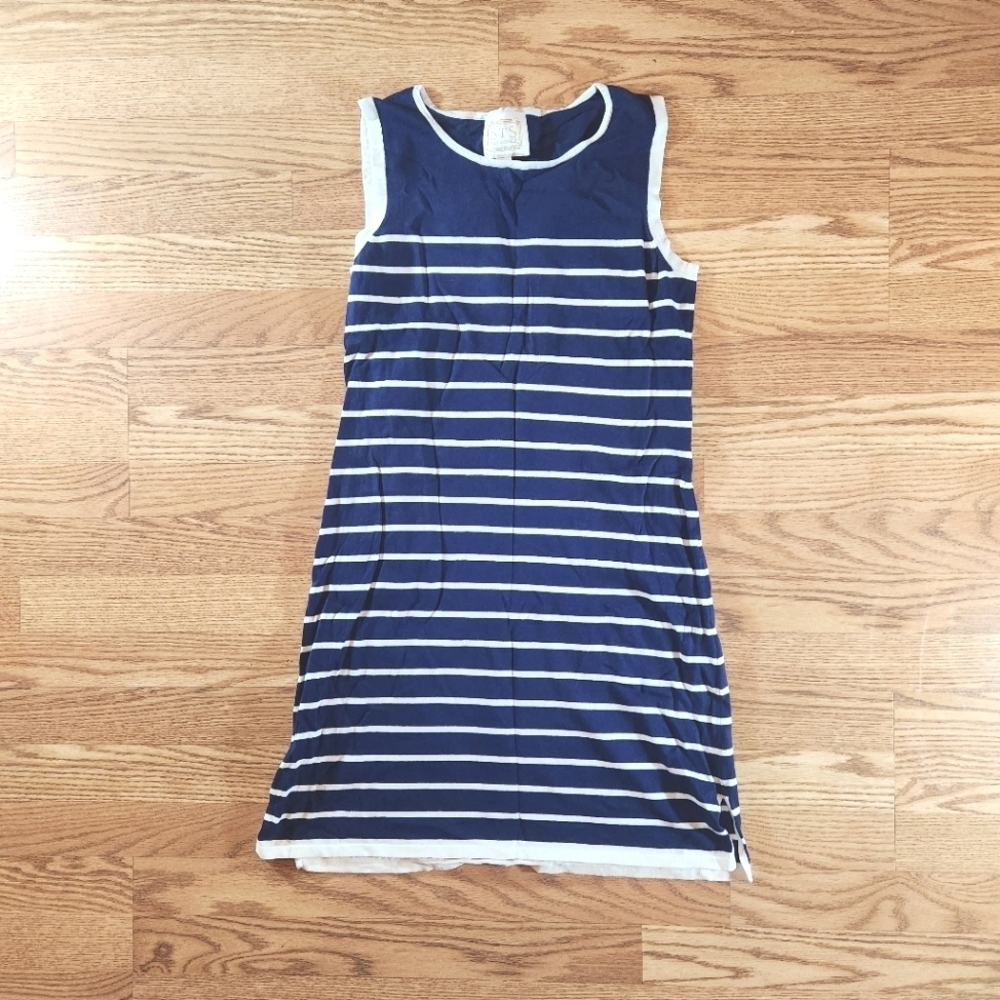 EUC Sail To Sable Navy and White Striped Sleeveless Dress, Size M.